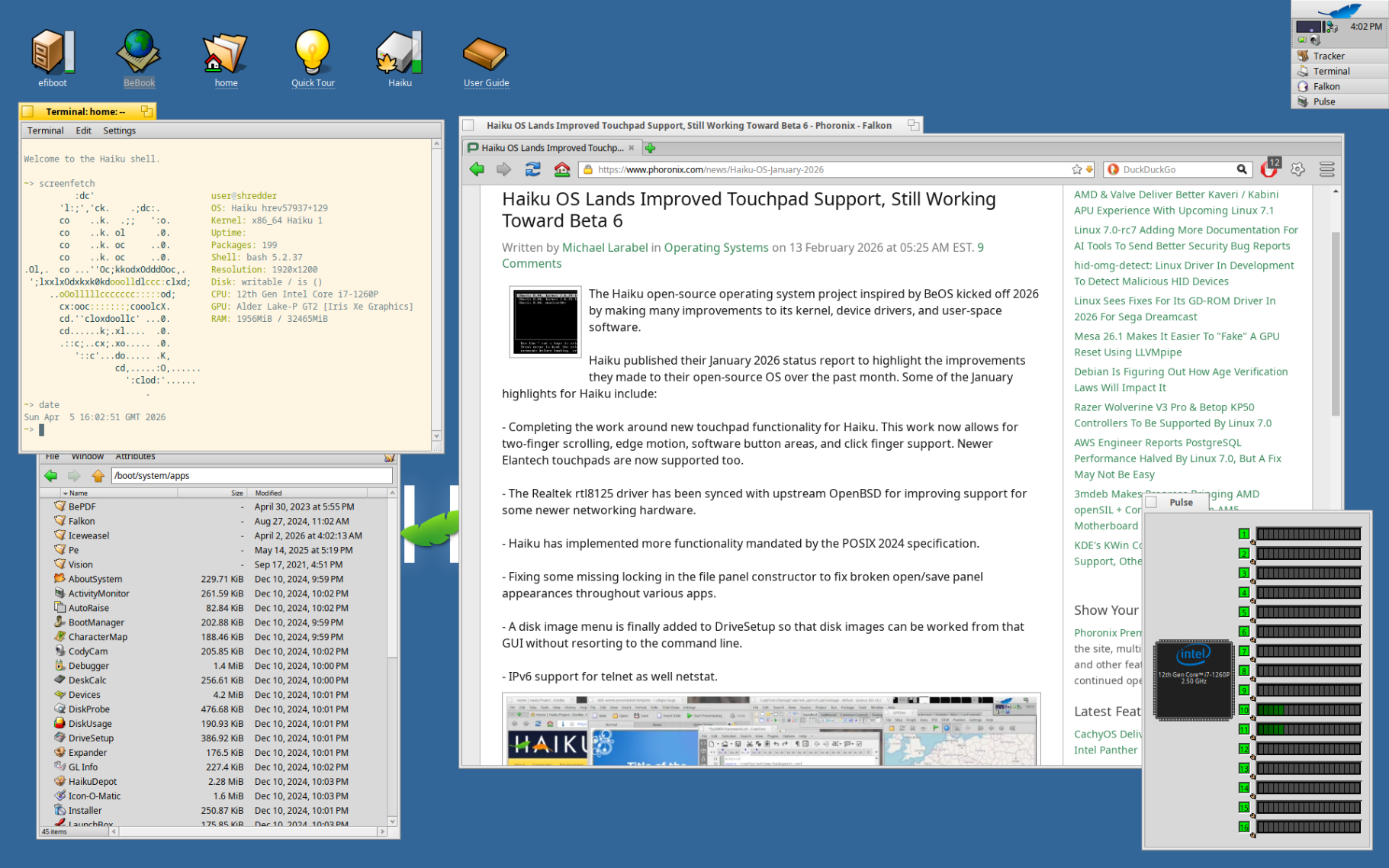 Haiku running on modern Thinkpad